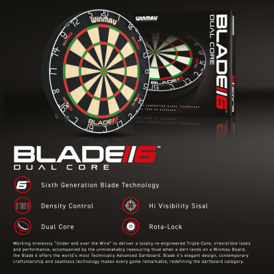 Steel Dartboard Winmau Blade 6 Dual Core