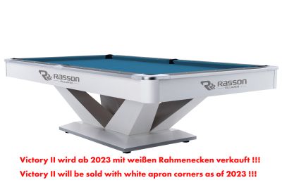 Professional Billiard Pool Table Rasson Victory II Plus, White Color, 9 feet