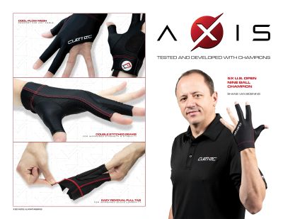 Ръкавица за билярд Cuetec Axis, 3-Finger, Speed Grey, XL